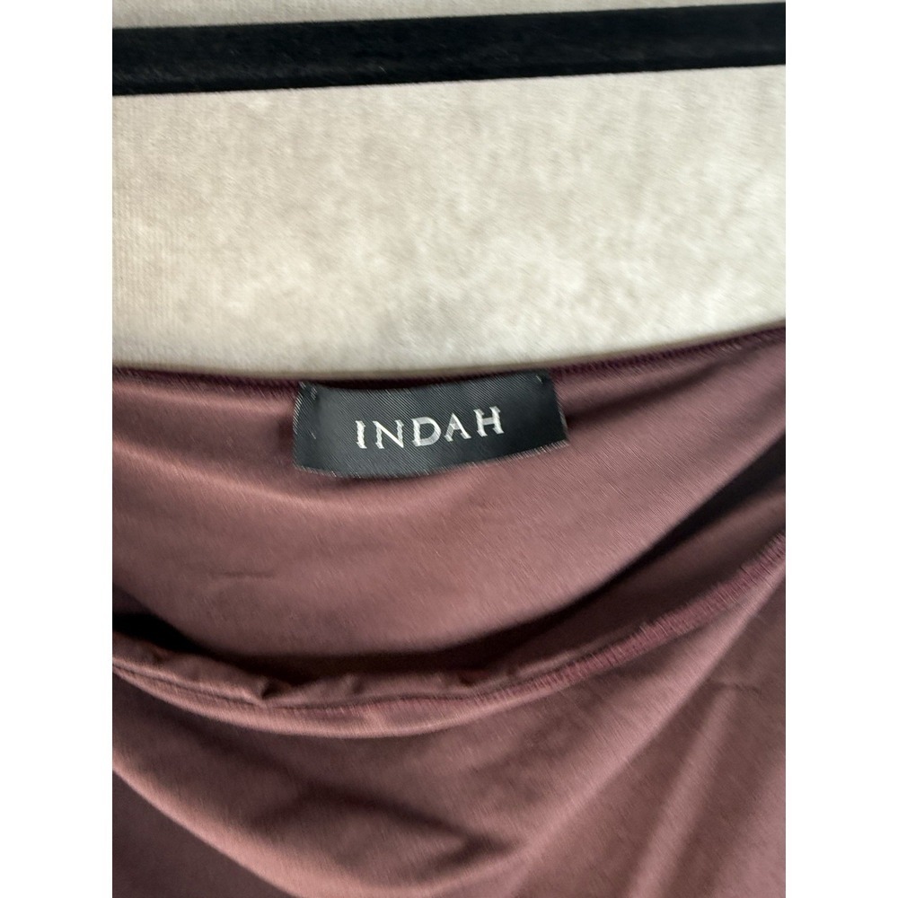 Indah Raquel Ruched Sheer Midi Pull On Skirt In Brown Women's Size S - Picture 6 of 6